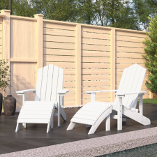 vidaXL 2 db fehér HDPE kerti adirondack szék lábtartóval kerti bútor