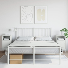 vidaXL 2 db fehér hidegen hengerelt acél éjjeliszekrény 36x39x68 cm bútor