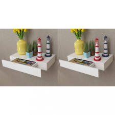 vidaXL 2 db fehér lebegő fali polc fiókkal 48 cm bútor