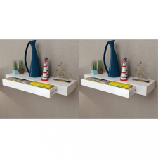vidaXL 2 db fehér lebegő fali polc fiókkal 80 cm bútor