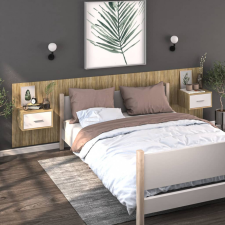 vidaXL 2 db fehér-sonoma színű szerelt fa fali éjjeliszekrény bútor