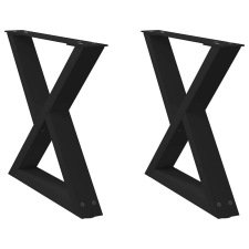 vidaXL 2 db fekete acél dohányzóasztal láb 50 x (42-43,3) cm bútor