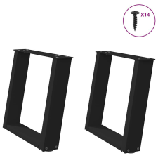 vidaXL 2 db Fekete Acél Dohányzóasztal Láb - U-alakú - 50x43cm bútor