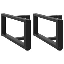 vidaXL 2 db fekete acél dohányzóasztal lábak T-alakú 60x25x(30-31) cm bútor