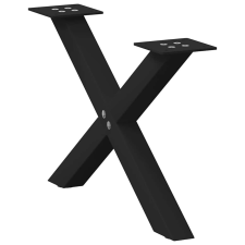 vidaXL 2 db fekete acél dohányzóasztal lábak X-alakú 50x(30-31) cm bútor