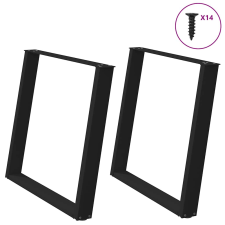 vidaXL 2 db fekete acél étkezőasztal lábak U-alakú 100x(72-73) cm bútor