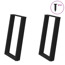 vidaXL 2 db fekete acél étkezőasztal lábak U-alakú 60x(72-73) cm bútor