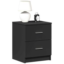 vidaXL 2 db fekete éjjeliszekrény 2 fiókkal 40x36x50 cm bútor