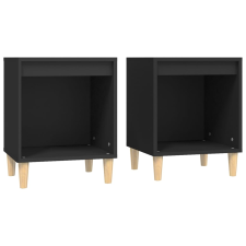 vidaXL 2 db fekete éjjeliszekrény 40 x 35 x 50 cm (821861) bútor
