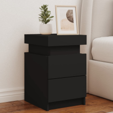 vidaXL 2 db fekete éjjeliszekrény LED-világítással 35 x 39 x 55 cm bútor