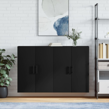 vidaXL 2 db fekete fali szekrény 69,5 x 34 x 90 cm bútor