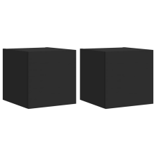 vidaXL 2 db fekete fali TV-szekrény LED-világítással 30,5x35x30 cm (837221) bútor