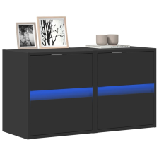 vidaXL 2 db fekete fali TV-szekrény LED-világítással 41x31x45 cm bútor