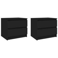 vidaXL 2 db fekete forgácslap éjjeliszekrény 50 x 39 x 43,5 cm bútor