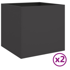 vidaXL 2 db fekete hidegen hengerelt acél növénytartó 49x47x46 cm (841560) kerti tárolás