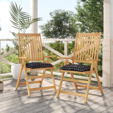 vidaXL 2 db fekete kocka mintás szövet székpárna 40x40x7 cm lakástextília