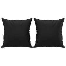 vidaXL 2 db fekete műbőr díszpárna 40 x 40 cm (349479) lakástextília