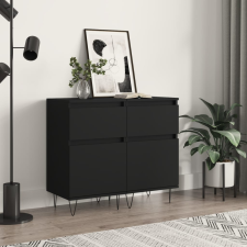 vidaXL 2 db fekete műfa tálalószekrény 40 x 35 x 70 cm bútor