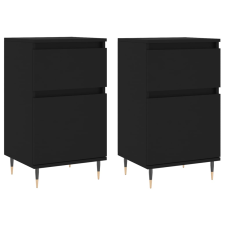 vidaXL 2 db fekete műfa tálalószekrény 40 x 35 x 70 cm (831135) bútor