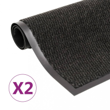 vidaXL 2 db fekete négyszögletes bolyhos szennyfogó szőnyeg 120x180 cm lakástextília