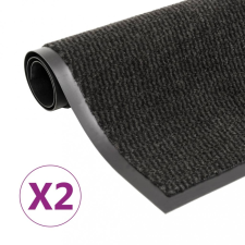 vidaXL 2 db fekete négyszögletes bolyhos szennyfogó szőnyeg 40 x 60 cm lakástextília