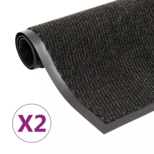 vidaXL 2 db fekete négyszögletes bolyhos szennyfogó szőnyeg 90x150 cm lakástextília
