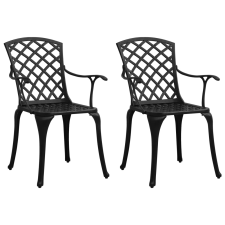 vidaXL 2 db fekete öntött alumínium kerti szék (315572) kerti bútor