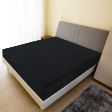 vidaXL 2 db fekete pamutdzsörzé gumis lepedő 100 x 200 cm lakástextília