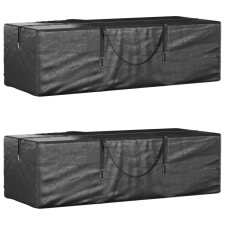 vidaXL 2 db fekete polietilén kerti párnatároló zsák 135x40x55 cm kerti bútor