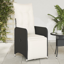 vidaXL 2 db fekete polyrattan dönthető kerti szék párnával kerti bútor
