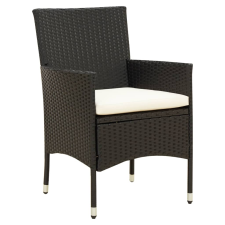 vidaXL 2 db fekete polyrattan kerti szék párnával (316680) kerti bútor