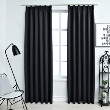 vidaXL 2 db fekete sötétítőfüggöny kampókkal 140 x 245 cm lakástextília