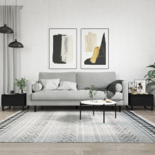 vidaXL 2 db fekete szerelt fa dohányzóasztal 50 x 46 x 35 cm bútor