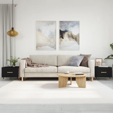 vidaXL 2 db fekete szerelt fa dohányzóasztal 50 x 50 x 40 cm bútor