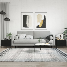 vidaXL 2 db fekete szerelt fa dohányzóasztal 50 x 50 x 40 cm bútor
