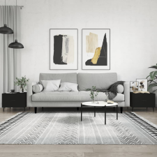vidaXL 2 db fekete szerelt fa dohányzóasztal 50 x 50 x 40 cm bútor