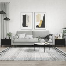 vidaXL 2 db fekete szerelt fa dohányzóasztal 50 x 50 x 40 cm bútor