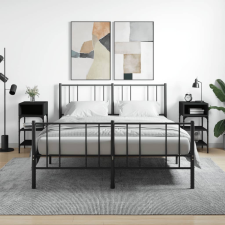 vidaXL 2 db fekete szerelt fa éjjeliszekrény 35x34,5x70 cm bútor