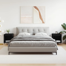 vidaXL 2 db fekete szerelt fa éjjeliszekrény 40 x 35 x 50 cm bútor
