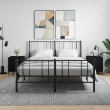 vidaXL 2 db fekete szerelt fa éjjeliszekrény 40 x 40 x 50 cm bútor