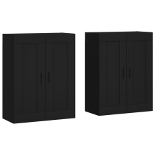 vidaXL 2 db fekete szerelt fa falra szerelhető szekrény (3198034) bútor