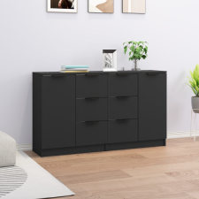 vidaXL 2 db fekete szerelt fa tálalóasztal 60 x 30 x 70 cm bútor