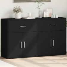vidaXL 2 db fekete szerelt fa tálalószekrény 60 x 31 x 70 cm bútor