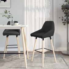 vidaXL 2 db fekete szövet bárszék bútor