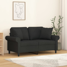 vidaXL 2 db fekete szövet díszpárna 40 x 40 cm lakástextília