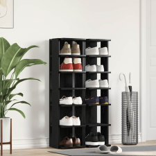 vidaXL 2 db fekete tölgy szerelt fa cipőszekrény 25x27x102 cm bútor