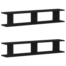 vidaXL 2 db fekete tölgy szerelt fa fali polcok 105x18x20 cm (862062) bútor