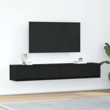 vidaXL 2 db fekete tölgy színű szerelt fa TV-szekrény 80x31x25,5 cm bútor