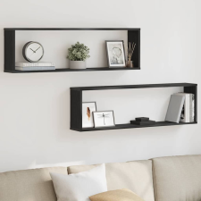 vidaXL 2 db fekete tölgyszínű szerelt fa fali kockapolc 100x15x30 cm bútor