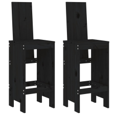 vidaXL 2 db fekete tömör fenyőfa bárszék 40x42x120 cm (825356) kerti bútor